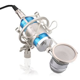 BM-8000 Professional Sound Studio Recording Condenser Microphone with 3.5mm Plug Stand Holder Pop Filter for PC Computer