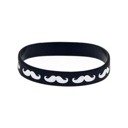 1PC Mustache Silicone Rubber Wristband Trendy Decoration Logo Filled in Color Soft And Flexible 2 Colors