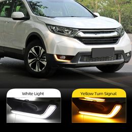 2Pcs Turn Signal Waterproof Car DRL 12V LED Daytime Running Light Fog lamp For Honda CR-V CRV 2017 2018 2019 2020