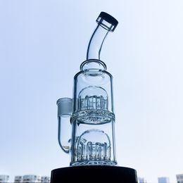 12 Arms Tree Perc Glass Bong Double Tree Perc Glass Water Pipe Mini Bong 14.5mm Female Joint Oil Dab Rig Small Dab Rigs With Bowl And Quartz