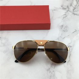 Wholesale- designer sunglasses 229099669 frame leather pilots popular selling style uv400 lens top quality protection eyew classic style
