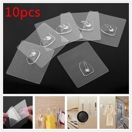 Reusable Strong Sticky Adhesive Hook For Key Chain Towel Kitchen Bedroom Wall Mount Hanger Home Organiser Storage Hook Supplies