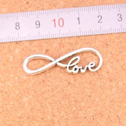 74pcs Charms infinity love connector Antique Silver Plated Pendants Making DIY Handmade Tibetan Silver Jewelry 39*15mm