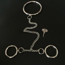 Bondage Slave Stainless Steel Collar Wrist Ankle Cufff Chain Heavy Duty Fetter Restraint A876