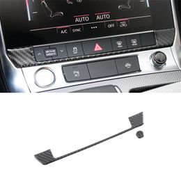 Car Styling Centre Console Button Sequins Decoration Sticker For Audi A6 C8 A7 2019 Carbon Fibre Interior Accessories243S