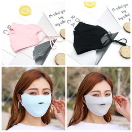 Sunscreen Cool Face Mask Women Summer Breathing Respirator Color Mouth Protect Mascherine Anti Dust Masks Adult 5jh H1