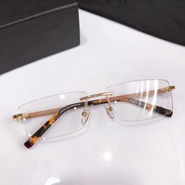 LUXURY norble M390 rimless glasses frame for men quality wood leg concise business rectantular 56-15-140 for prescription eyeglasses goggles fulslet case