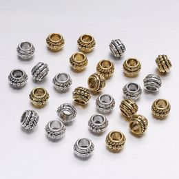 10pcs 10x8.5mm Antique Argent Large Trou Alliage Perles Européennes Bracelet Findings