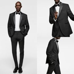 black mens suits business wedding tuxedos slim fit formal businessmen custom groom suit coats trousers jacketspantstie