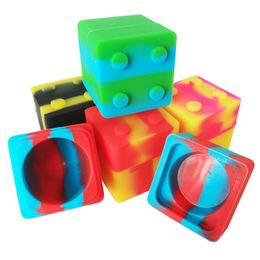 3pcs/lot 9ml Mini Cube Shape Silicone Container For Dabs Unbreakable Food Grade Containers Dab Wax Concentrate Nonstick Storage Jars