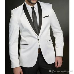 Trajes de novio blanco 】guía 2021, blanco con negro o azul