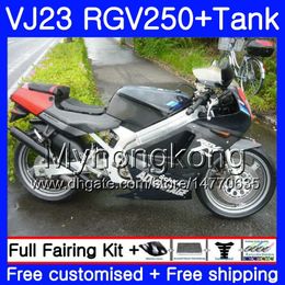 Body+Tank hot Black grey For SUZUKI VJ21 RGV250 88 94 95 96 97 98 309HM.29 RGV-250 VJ23 VJ 22 RGV 250 1988 1994 1995 1996 1997 1998 Fairing