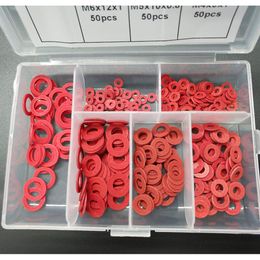 330 pcs 6 sizes Insulated Fibre gasket Insulating Washers Spacers Red kits M2 M3 M4 M5 M6 M8 for car boat