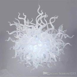New Arrival Hand Blown Glass Chandelier White Color Romantic Wedding Ceiling Decorative Chandelier LED 100% Handmade Chandeliers