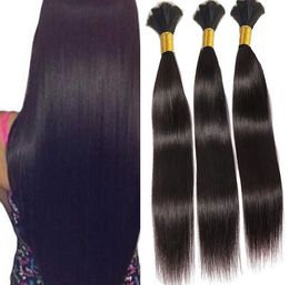 Straight hair bulk without weft brazilian bulks human hair for black women