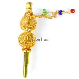 Gold Blue Shisha Hookah Accessories Smoking Mouthpieces Tips Colourful Diamond Suction Hookah Nozzle Cigarette Holder Hookah Mouth Tips