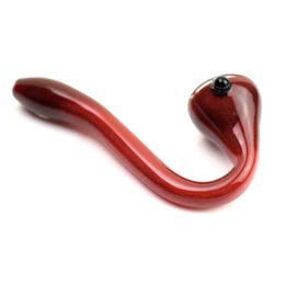 5.2-Inch Sherlock Glass Hand Pipe: Elevate Your Smoking Ritual with Striking Red Color, Deep Bowl, and Convenient Carb Hole