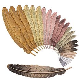 7 Colours Metal Feather Bookmark Document Book Mark Label Golden Silver Rose Gold Bookmark Office School Supplies Epacket