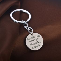 Trendy Friends Are Always Close In Heart Keyring Friendship Charms Keychain Best Friend Sister Brother Gift Key Chains Rings