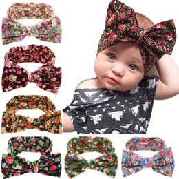 Baby Flower Bow Tie Headbands Elastic Bowknot Hairbands Girls Headwear Headdress Kids Hair Accessories 6 Style HHA569
