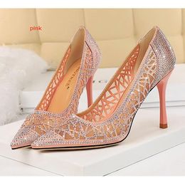 Plus size 34 to 40 41 42 43 pink rhinestone lace high heels dress shoes bridal wedding shoes red white silver purple black gold champagne