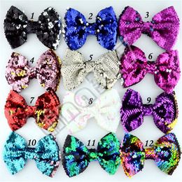 New fashion high quality cute and beautiful two-color reversible beads sequins bowknot fish scales bow tie Hair Accessories T7C5022