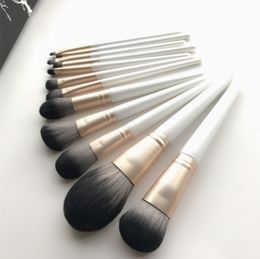 New Arrival premium 12pcs Makeup brushes set for loose powder eye shadow blush cosmetics wood handle super soft nylon hair drop shipping