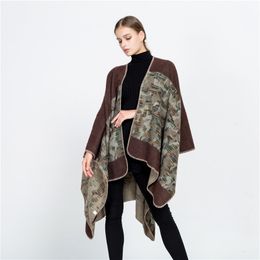 Wholesal Autumn Winter New European and American street wind camouflage pattern split shawl warm designer luxury scarf lady gift 160 * 130cm