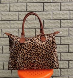 Women Polyester Zebra Leopard Printing Large Capacity Travel Luggage Handbags Duffle Bag