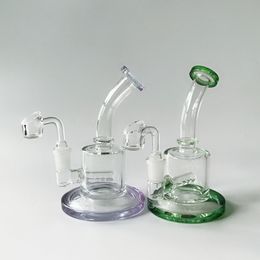 Wholesale 6 Inch Mini Rigs Inline Perc Glass Water Pipe Thick Bong Small Dab Rig 5mm Thick Hookah With 4mm Quartz Banger CS181