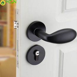 Space Aluminium Solid Door Lock Indoor Solid Wood Lock Black Hold Hand Lock Split Hardware