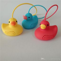 Cute Small Duck Tea Infuser 3 Colours Duck Shape Food Grade Silicone Tea Strainer Tea Bag