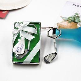 Golf Bottle Opener Alloy Beer Openers in Gift Boxes with Ribbons Wedding Gifts Party Favours