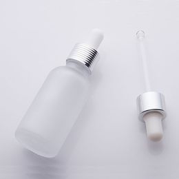 wholesale 15ml clear frost glass dropper bottle cosmetic 20ml essential oil bottles with gold sier black cap