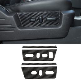 Carbon Fibre ABS Front Seat Adjustment Decorative Stickers For Ford F150 Raptor 2009-2014 Car Interior Accessories