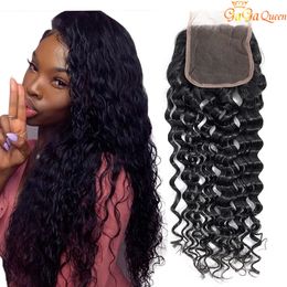 4x4 Lace Closure Water Wave Human Hair Closure Unprocessed Brazilian Water Wave Lace Frontal Closure Nature Color