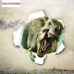 Stereoscopic 3D through walls dinosaur muurstickers for kids rooms Bedroom home decor Children's room Stickers