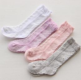 Kids summer socks 2019 new children fishnet stockings girls cotton soft knee socking puff lace socks children long sock leg C5445