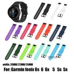 NEW Silicone 26mm 22mm 20mm Quick Release Watchband Wriststrap for Garmin Fenix 6X 5X 6 5 6splus Watch Easyfit Watch Wrist Band