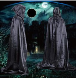 Halloween Costumes long death cloak party cosplay Vampire Cloak hooded Witch Wizard Cloaks ghost Gown Robe Fancy cool hood cloaks For adult