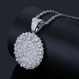 white gold chains for boys Canada - Designer White Gold Iced Out CZ Cubic Zirconia Sun Flower Pendant Necklace Twist Chain Hip Hop Rapper Rock Jewelry Gifts for Girls and Boys
