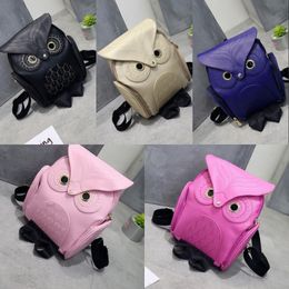 Cute Owl Fashion PU Leather Backpacks Cartoon Women Backpack Softback School Bags Teenage Backpacks for Girls