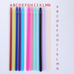 14colors PP Plastic Straw Reusable Plastic Drinking Straws Cocktail Lounge Wedding Birthday Party Bar Straw 20OZ Car Cup Straws GGA3531-5