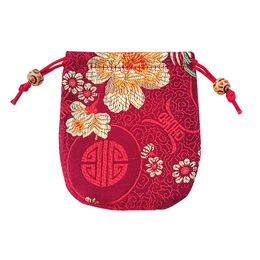 Jewelry Display Women Jewelry Pouches Mini Coin Purse Silk Bags Chinese Style Gifts Bag Pouch 10.5*10.5cm