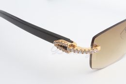 Wholesale-2019 newest fashion large diamond sunglasses Black horns sunglasses 3524012 (2) size: 56-18