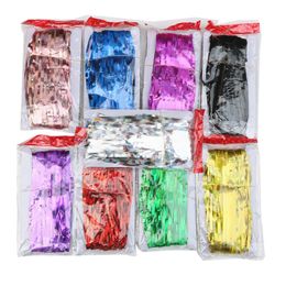 Metallic Foil Curtain Decoration Foil Fringe Tinsel Curtain Party Backdrop Wedding Birthday Party New Year 1x3m