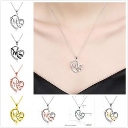 New Arrival Crystal Heart Mom Necklace Pendant Diamond Fashion Love Mom Necklaces Jewelry Mother Birthday Day Gift Wholesale price