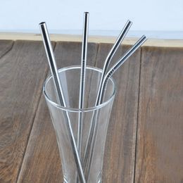 Free shipping by dhl Durable Stainless Steel Straight Drinking Straw Straws Metal Bar Family kitchen lin4567
