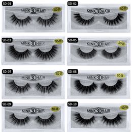 Hot Sales 3D Mink hair False Eyelashes Natural Fake EyeLash Full Strip Handmade Eyelash Extension Mascara Free shipping