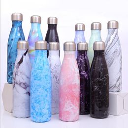 24 Colours cartoon print water bottle Insulated Stainless Steel Water Bottles outdoor camping sports drinking flask cola shape wine mug cups